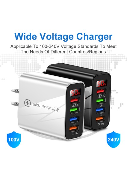 USB Şarj Aleti Dijital Ekran Frekans Dönüşüm Cep Telefonu Şarj Cihazı USB Adaptörü Hızlı Şarj Cihazı Iphone Huawei Xiaomi Için Abd Ab (Yurt Dışından) fiyatları