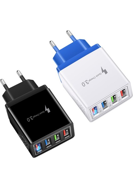 Evrensel 4 Port USB Şarj Aleti Seyahat 5 V/3A Telefon Adaptörü iPhone Samsung Akıllı Telefon Için Akıllı Şarj Kafası USB Hızlı Şarj Cihazı (Yurt Dışından) modelleri