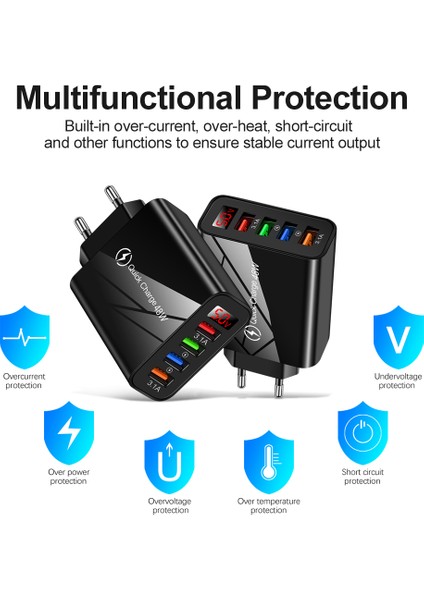 USB Şarj Aleti Dijital Ekran Frekans Dönüşüm Cep Telefonu Şarj Cihazı USB Adaptörü Hızlı Şarj Cihazı Iphone Huawei Xiaomi Için Abd Ab (Yurt Dışından) fırsatları