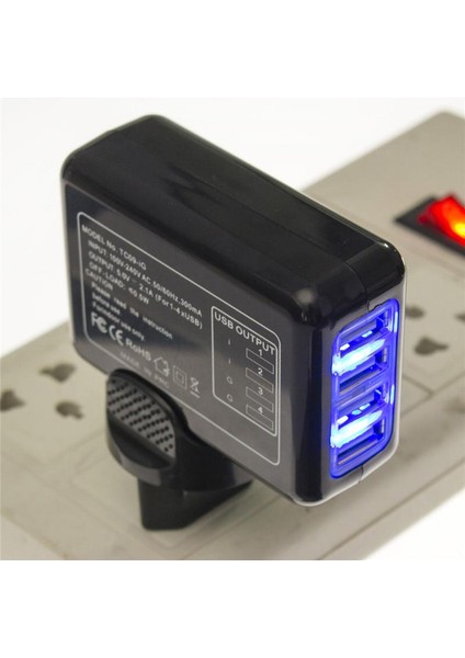 Abd Tak Siyah ile Yeni 4 Bağlantı Noktalı USB Çoklu Adaptör Seyahat Duvar Ac Şarj Cihazı (Yurt Dışından) modelleri