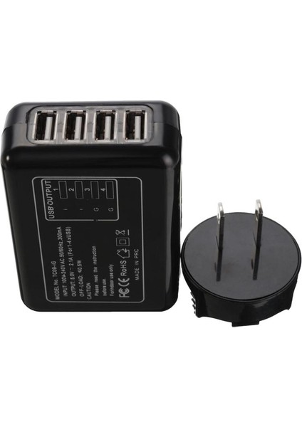 Abd Tak Siyah ile Yeni 4 Bağlantı Noktalı USB Çoklu Adaptör Seyahat Duvar Ac Şarj Cihazı (Yurt Dışından) fırsatları