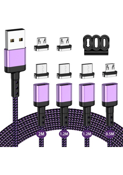 Manyetik Kablo 3A Hızlı Şarj Mikro USB Tip C Kablo iPhone Xiaomi Mıknatıs Şarj Cihazı Telefon Veri Kablosu Kablosu (Yurt Dışından)