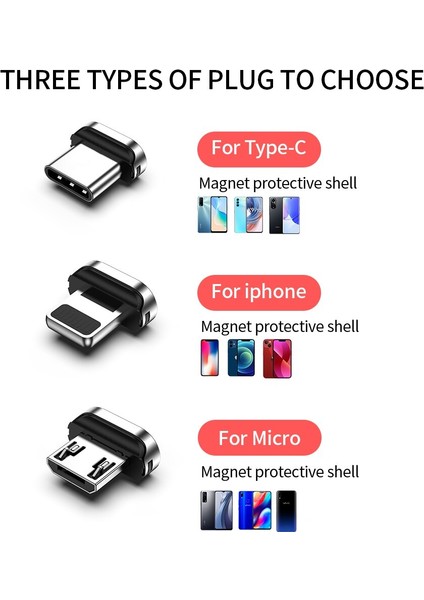 Manyetik Kablo 3A Hızlı Şarj Mikro USB Tip C Kablo iPhone Xiaomi Mıknatıs Şarj Cihazı Telefon Veri Kablosu Kablosu (Yurt Dışından) modelleri
