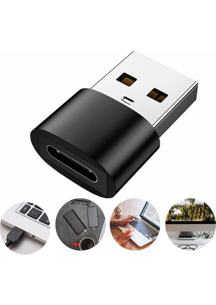 Tip-C Dişi - USB Şarj Adaptörü Yuvarlak Kabuk Küçük ve Kullanışlı (Yurt Dışından) fırsatları