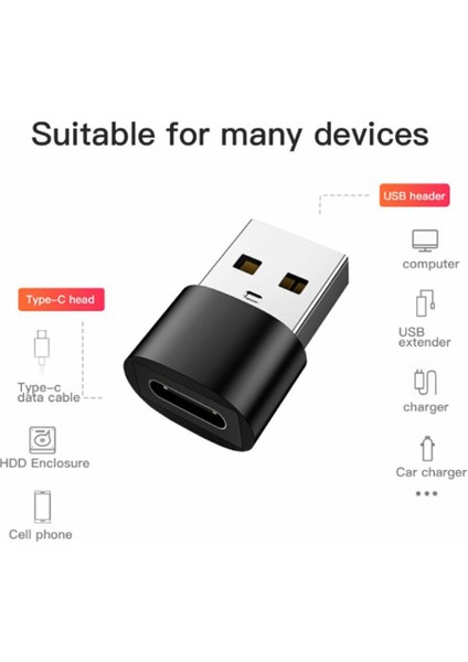Tip-C Dişi - USB Şarj Adaptörü Yuvarlak Kabuk Küçük ve Kullanışlı (Yurt Dışından) indirimleri