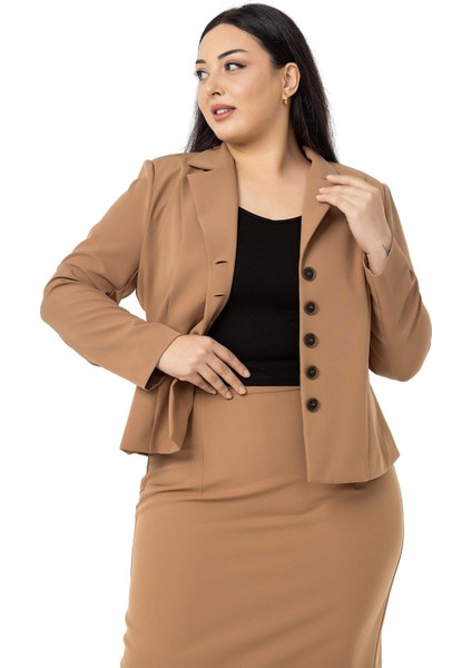 Büyük Beden Etek Ceket Vizon Takım fiyatları