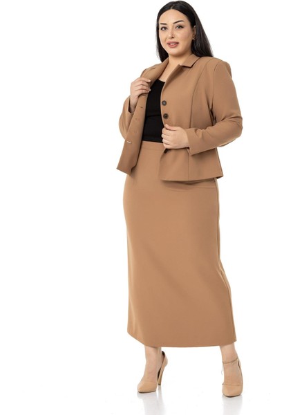 Büyük Beden Etek Ceket Vizon Takım fırsatları