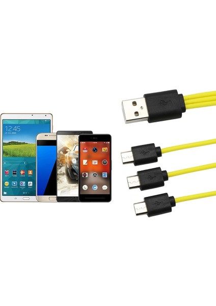 ZNT-L13 USB Şarj Kablosu 1 Ila 3 Mikro USB Hattı Şarj Kablosu Aksesuarı (Yurt Dışından) modelleri