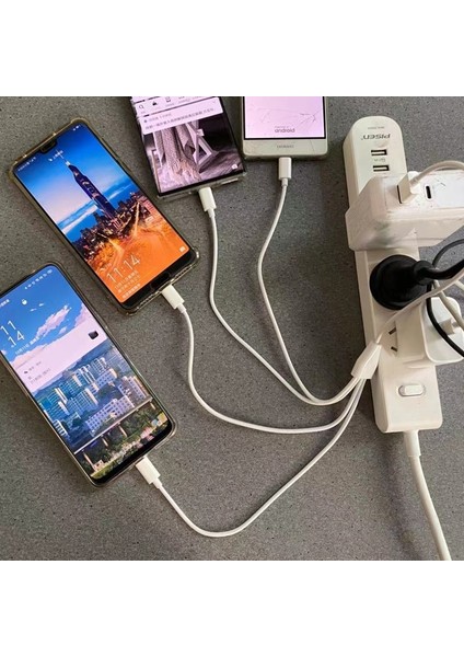 Çoklu 4'ü 1 Arada USB C Uzun Şarj Kablosu Şarj Kablosu Çoklu Bağlantı Noktaları Cep Telefonları Için Şarj Kablosu Tip C Konektörü (Yurt Dışından) fiyatları