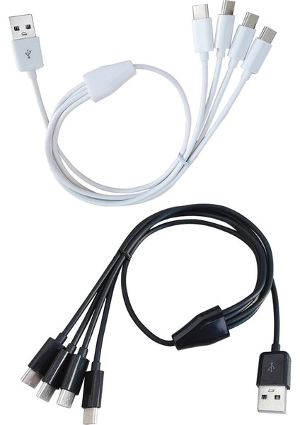 Çoklu 4'ü 1 Arada USB C Uzun Şarj Kablosu Şarj Kablosu Çoklu Bağlantı Noktaları Cep Telefonları Için Şarj Kablosu Tip C Konektörü (Yurt Dışından) modelleri