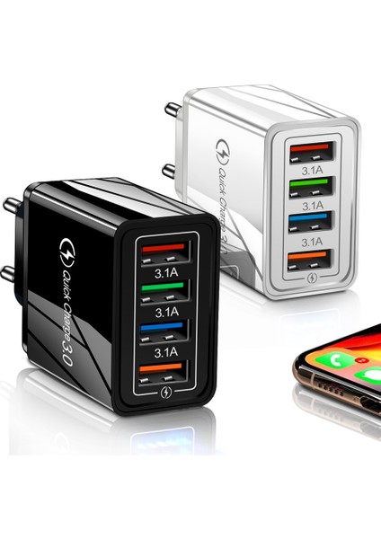 Hızlı Şarj 3.0 48W Qc 3.0 4.0 Hızlı Şarj Cihazı USB Taşınabilir Şarj Cep Telefonu Şarj Cihazı iPhone Samsung Xiaomi Huawei Adaptörü (Yurt Dışından)