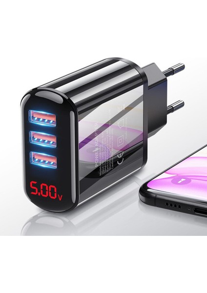 V 3.1A Dijital Ekran USB Şarj Aleti 3 Port USB Hızlı Şarj Duvar Cep Telefonu Şarj Cihazları iPhone Samsung S10 Xiaomi Tablet (Yurt Dışından)