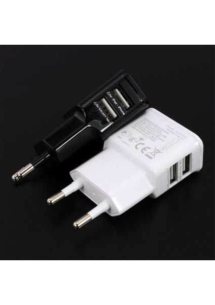 Çift USB Şarj Cihazı 2A Hızlı Şarj Seyahat Ab Tak Adaptörü Taşınabilir Duvar Şarj Cihazı Cep Telefonu Kablosu iphone Samsung (Yurt Dışından) fırsatları