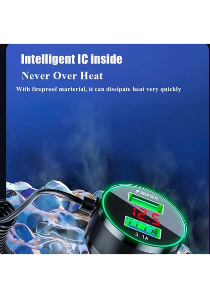 Kablolu Araç USB Şarj Cihazı 3'ü 1 Arada 2 Bağlantı Noktalı 150W Hızlı Şarj, LCD ile iPhone 13 Pro Max 12 11 Mini Samsung Xiaomi Cep Telefonu (Yurt Dışından) fırsatları