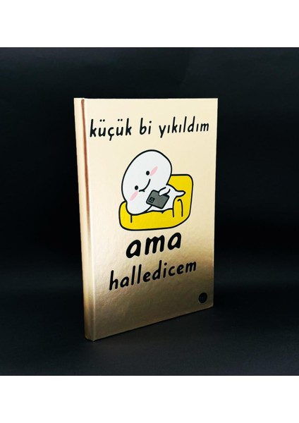 Metal Kapaklı Küçük Bi Yıkıldım Tasarımlı Lastikli Defter