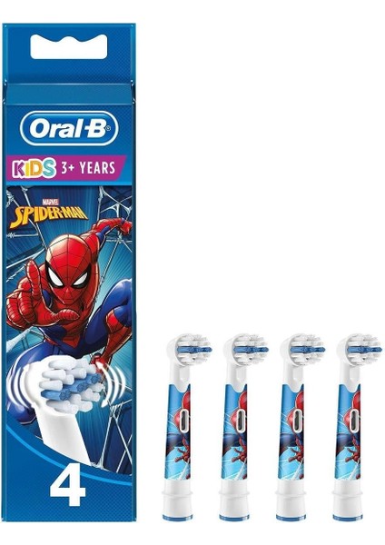 Yedek Başlık 4'lü Şarjlı Diş Fırçası Için Spiderman Çocuk