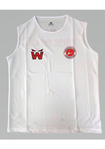 Kick Boks Sıfır Kol Tişört (Beyaz)