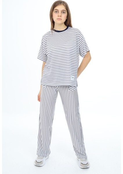 Lacivert Kısa Kollu Kız Çocuk Takım 17982