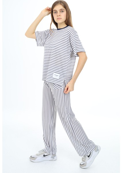 Lacivert Kısa Kollu Kız Çocuk Takım 17982 fiyatları