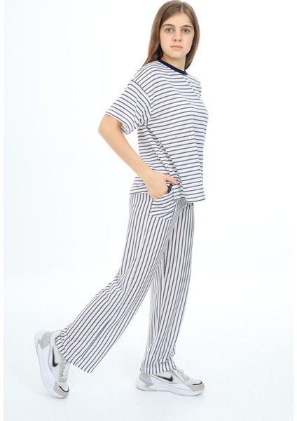 Lacivert Kısa Kollu Kız Çocuk Takım 17982 modelleri