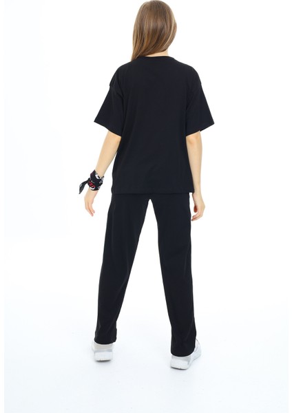 Siyah Kalp Desenli Kız Çocuk Takım 17916 indirimleri