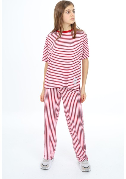Kırmızı Kısa Kollu Kız Çocuk Takım 17981 fiyatları