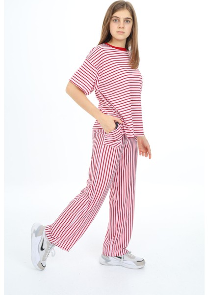 Kırmızı Kısa Kollu Kız Çocuk Takım 17981 modelleri