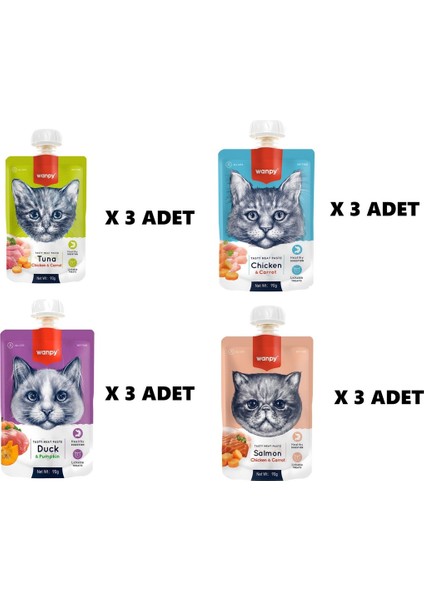 Premium 4’lü Lezzetli Kedi Ödülü Seti modelleri