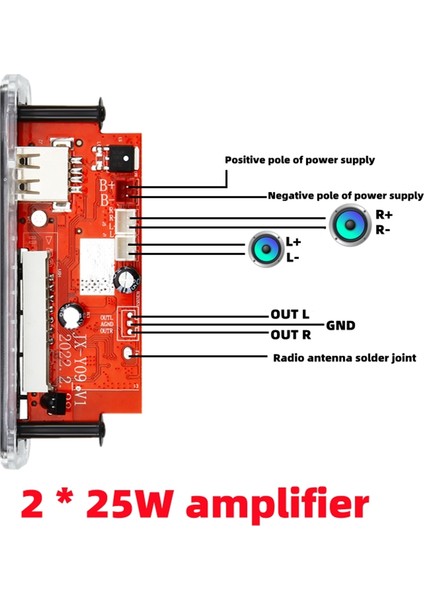 Hoparlör Için Dc 7V 18V 50W Dekoder Kartı Amplifikatörü Mp3 (Yurt Dışından)