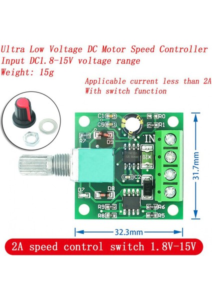 Dc 1.8V-35V 2A 3A 5A 10A 30W 80W 90W Pwm Motor Hız Kontrol Cihazı Alçak Gerilim Motor Hız Kontrol Cihazı Pwm Ayarlanabilir Sürücü Modülü (Yurt Dışından)