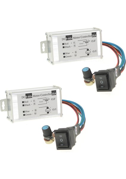 Zoroom 2x Dc 9V 12V 24V 48V 60V 20A Geri Dönüşümlü Motor Hız Kontrol Regülatörü Sürücüsü Pwm (Yurt Dışından)