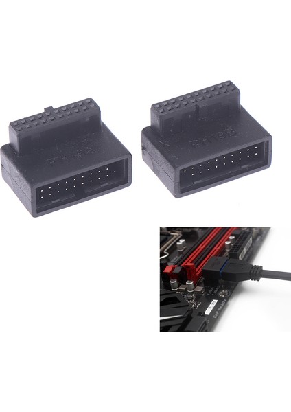 USB 3.0 20PIN Erkek - Dişi Uzatma Adaptörü Anakart Karşılaşması Için 90 Derece Açılı (Yurt Dışından) modelleri