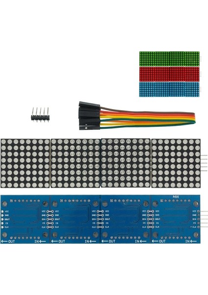MAX7219 Nokta Vuruş Modülü Mikrodenetleyici Modülü Kontrol Modülü Ekran Modülü 4 Arduino Için 5p Hattı ile Bir Ekranda (Yurt Dışından)