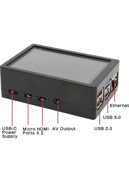 Raspberry Pi 4 B Için 3,5 Inç Tft LCD Kontak Ekranı 320X480 Çözünürlük Abs Kasa + Dokunmatik Kalem (Yurt Dışından)