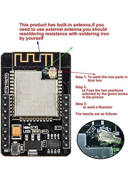 ESP32-CAM Wifi Modülü 2.4g Anten ESP32 Cam Geliştirme Kartı (Yurt Dışından)