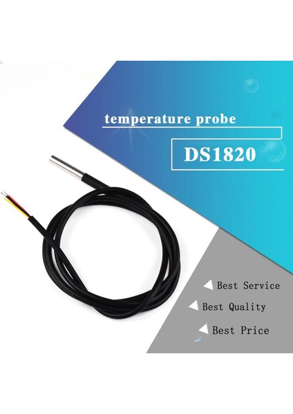 DS1820 Paslanmaz Çelik Paket Su Geçirmez DS18B20 Sıcaklık Probu Sıcaklık Sensörü 18B20 Arduino Için (Yurt Dışından)