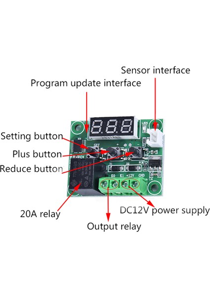 W1209 Dijital LED Dc 12V Sıcaklık Sıcaklık Isı Soğutma Kontrol Anahtarı Modülü (Yurt Dışından) modelleri