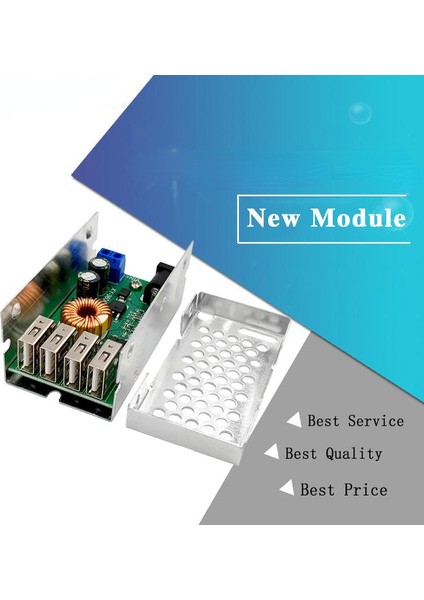 Dc-Dc 9V 12V 24V 36V 5V Adım Aşağı Kurulu 5A 4 USB Çıkışı Buck Dönüştürücü Güç Kaynağı Modülü Alüminyum Kabuk ile Telefonlar Için (Yurt Dışından)