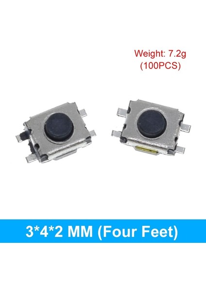 100 Adet 3*6 3*4 4*4 Smd Dokunsal Inceliğini Basmalı Düğme Anahtarı 2pin 4pin Dokunmatik Mikro Anahtar 3X4X2 3X6X4.3 3X6X2.5 3X6X5 4X4X1.5 4*4*2.5 (Yurt Dışından)