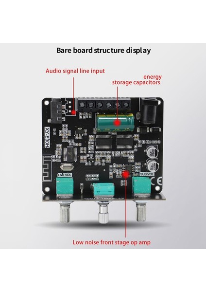 XY-E30H 2.1 Kanal Bluetooth Ses Amplifikatörü Kart Modülü Yüksek ve Düşük Bas Subwoofer Uygulaması (Yurt Dışından)