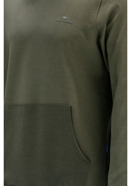 Erkek Standart Fit Kapüşonlu Cepli Haki Sweatshirt fırsatları