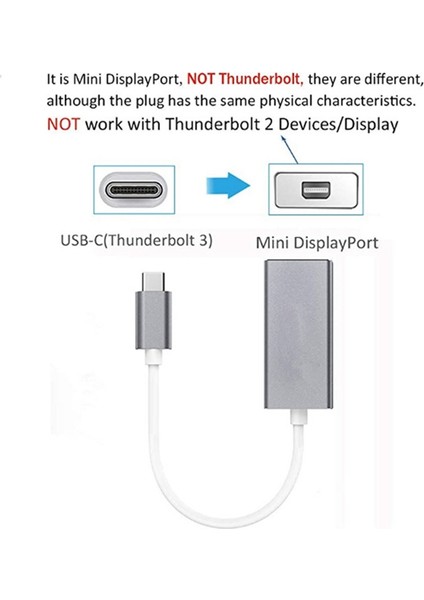 Macbook Için Usb3.1 Tip C - Mini Dp 4K x 2k 10GBPS Mini Kablo (Yurt Dışından)