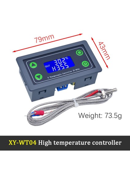 Wavgat Uzaktan Dijital Sıcaklık Kontrol Cihazı K Termokupl Yüksek Sıcaklık Kontrol Cihazı -99~999 Derece XY-WT04-W (Yurt Dışından)