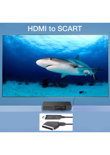 Scart - HDMI Uyumlu Dönüştürücü Kablo Ses Video Adaptörü Dönüşüm Kablosu 1 M Hdtv Vhs Için (Yurt Dışından) modelleri