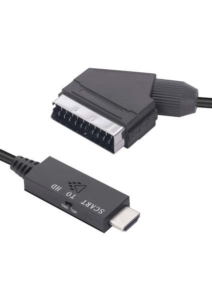Scart - HDMI Uyumlu Dönüştürücü Kablo Ses Video Adaptörü Dönüşüm Kablosu 1 M Hdtv Vhs Için (Yurt Dışından) fırsatları
