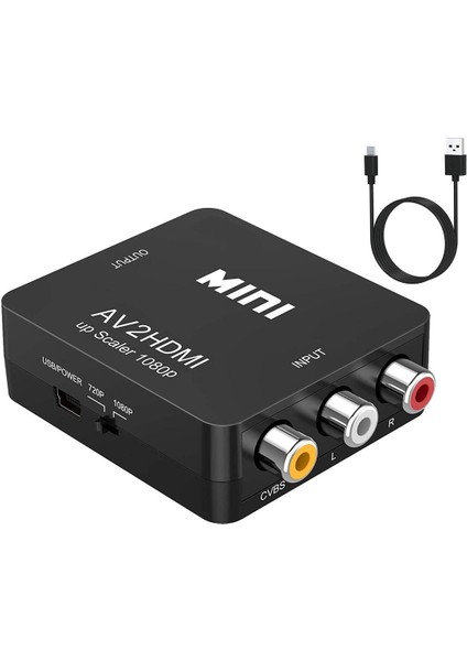 【en Iyi】rca'dan Hdmiav'a HDMI CONVERTER1080P Mini Rca Cvbs Video Ses Dönüştürücü Adaptör Pal/ntsc Tv/pc/ps3/stb/xbox Vhs Için (Yurt Dışından)