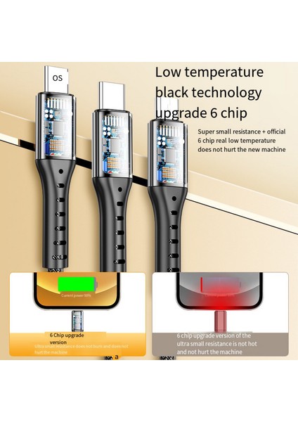 3in1 Veri USB Kablosu iPhone Android Için Hızlı Şarj Cihazı Şarj Kablosu Xiaomi Huawei Samsung Için Şarj Kablosu iPad Için (Yurt Dışından) fiyatları