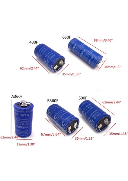 【ayak Koltuk】 2.7V 360/400/500/650F Süper Farad Kapasitör Düşük Esr Ultrakapasitör Araba Otomotiv Güç Kaynağı Doğrultucu Için (Yurt Dışından) fırsatları