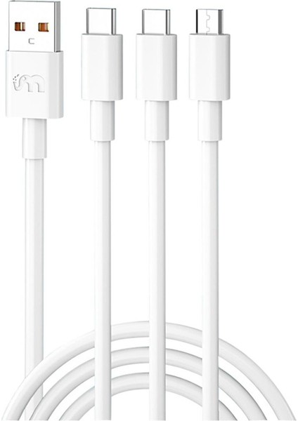 iPhone Android Için 100W Hızlı Şarj Tek Sürüklemeli Üç Veri Kablosu C Tipi Şarj Kablosu (Yurt Dışından)