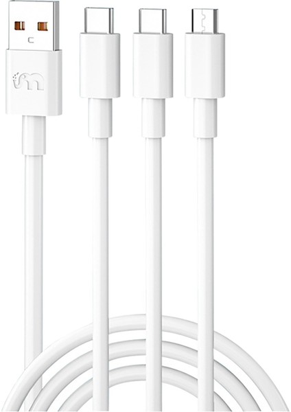iPhone Android Için 100W Hızlı Şarj Tek Sürüklemeli Üç Veri Kablosu C Tipi Şarj Kablosu (Yurt Dışından)